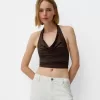 Draped halter top