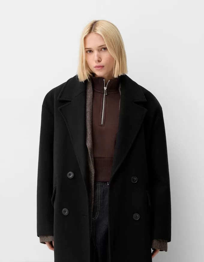 Drop shoulder coat
