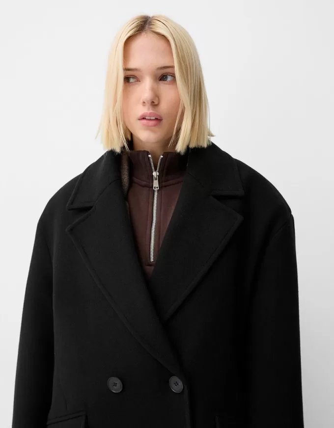 Drop shoulder coat
