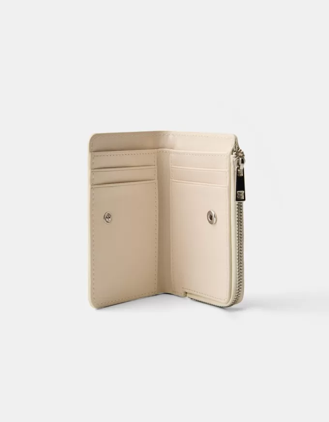 Embossed faux-patent finish animal print purse