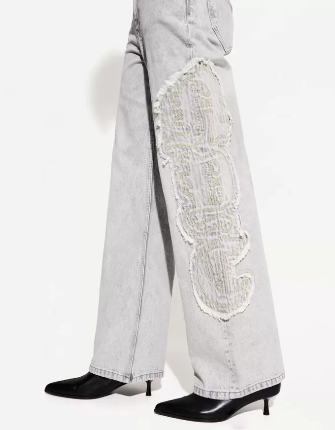 Embroidered baggy jeans Embroidered baggy jeans