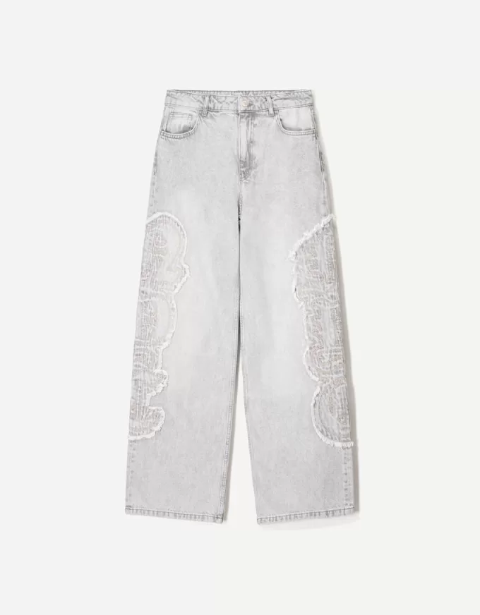 Embroidered baggy jeans Embroidered baggy jeans