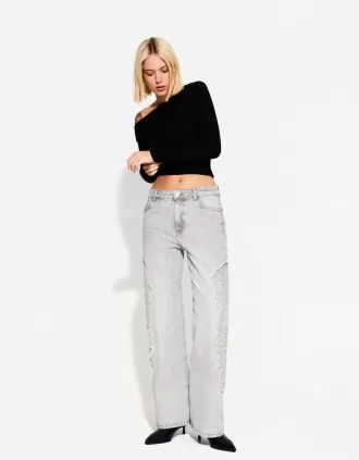 Embroidered baggy jeans Embroidered baggy jeans