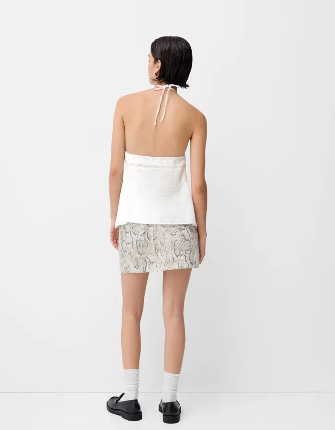 Embroidered halter top