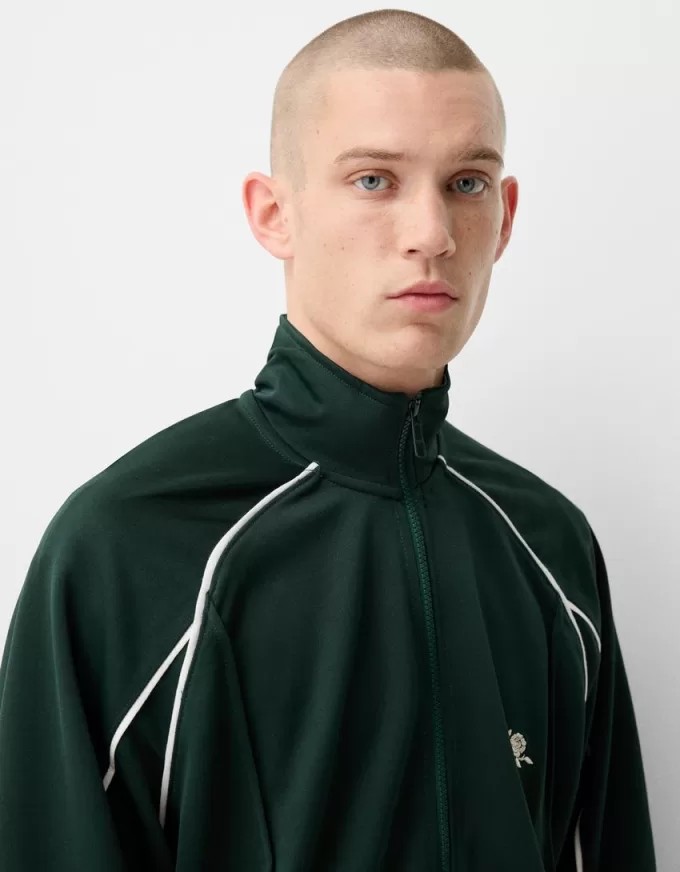 Embroidered interlock jacket