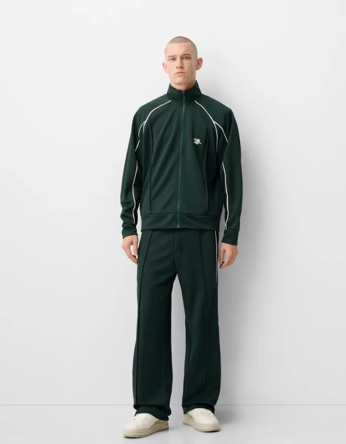 Embroidered interlock jacket