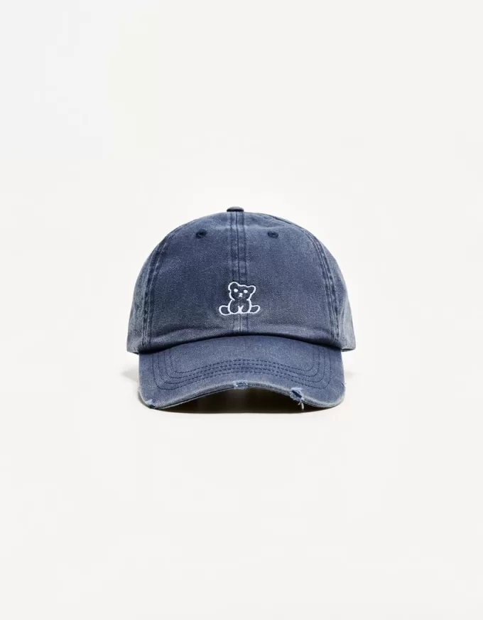 Embroidered ripped cap