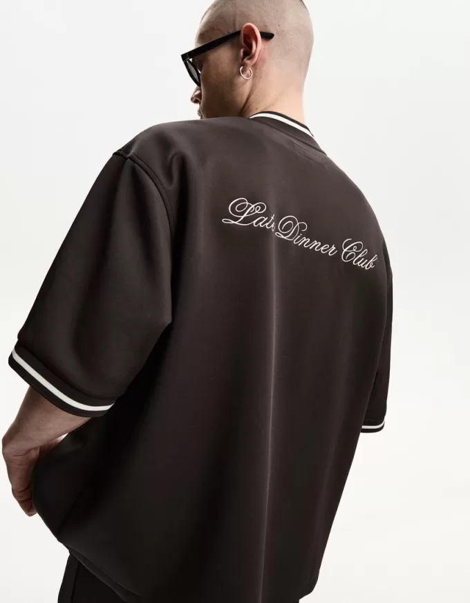 Embroidered short sleeve boxy fit shirt