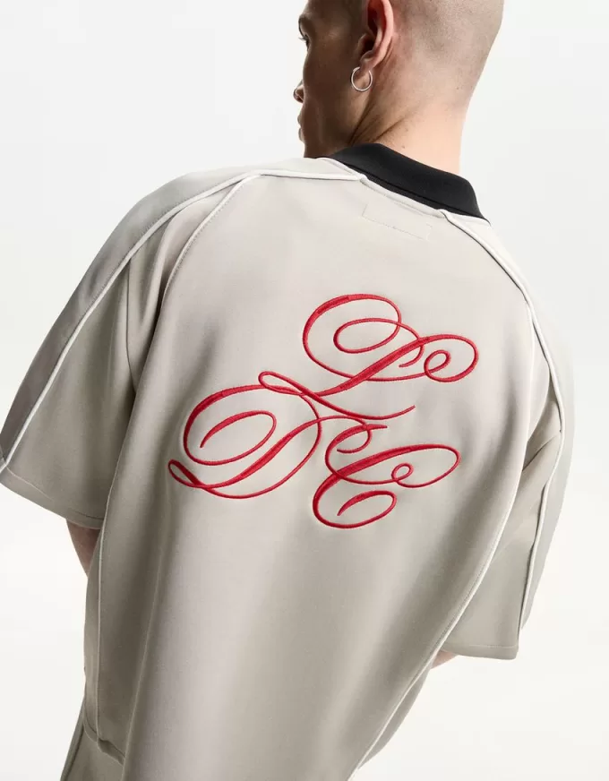 Embroidered short sleeve boxy fit shirt