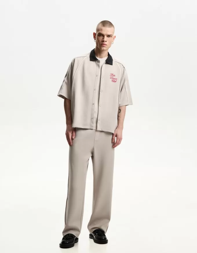 Embroidered short sleeve boxy fit shirt