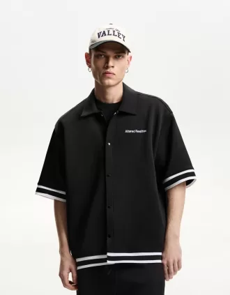 Embroidered short sleeve boxy fit shirt