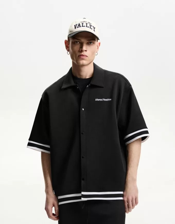 Embroidered short sleeve boxy fit shirt