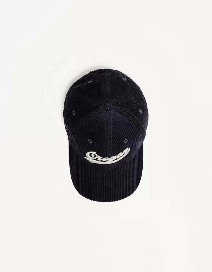 Embroidered sporty corduroy cap