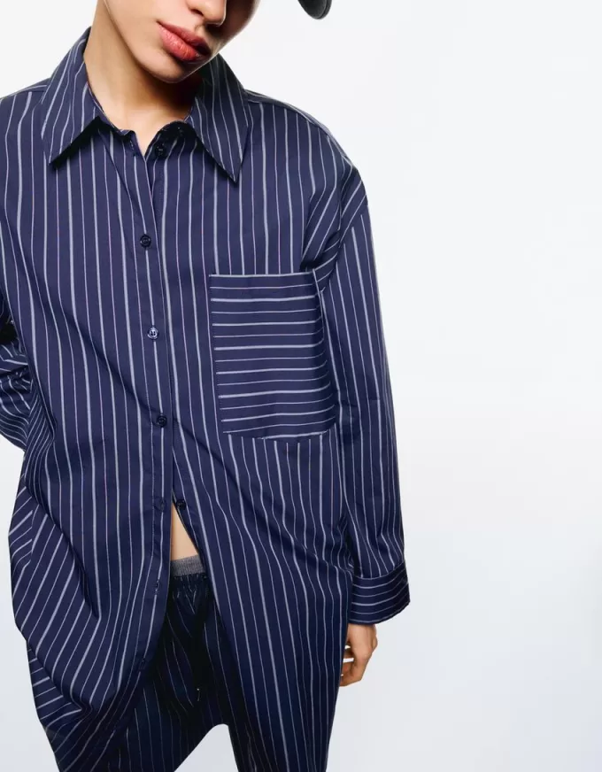 Extra-long striped shirt
