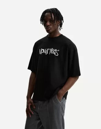 Extra-loose short sleeve T-shirt with print