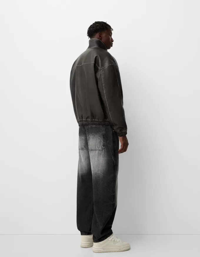 Faded leather effect jacket Faded leather effect jacket