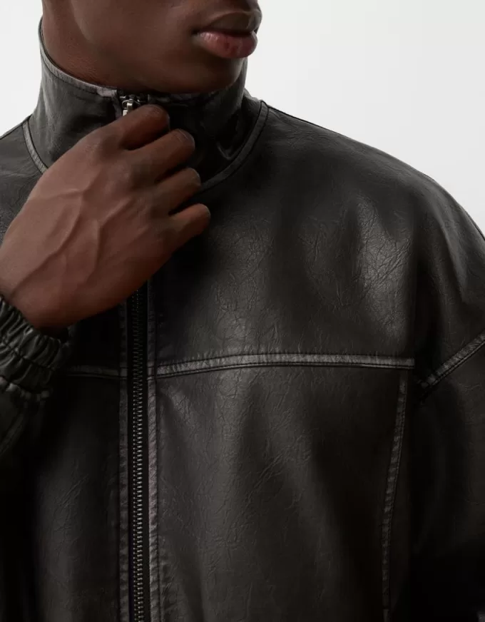 Faded leather effect jacket Faded leather effect jacket
