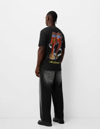 Faded short sleeve AC/DC print T-shirt