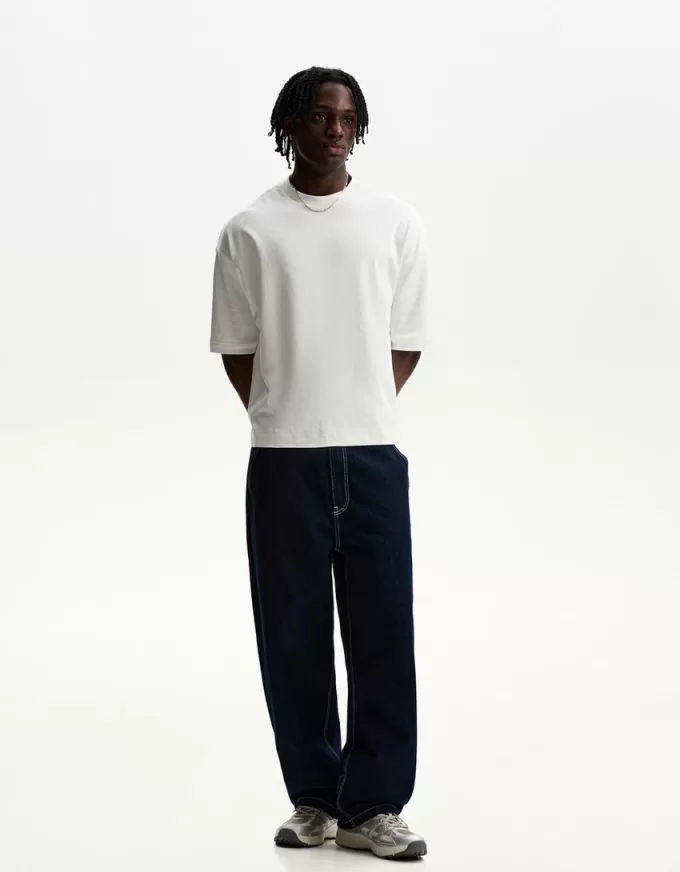 Faded skater-fit jeans