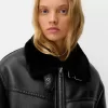 Faux fur double-faced jacket