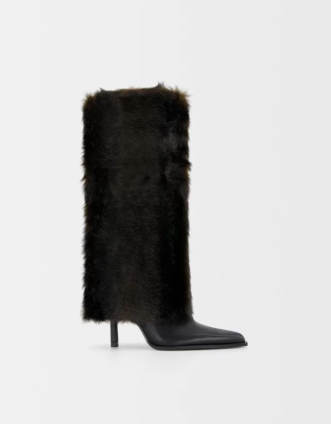 Faux fur high-heel boots Faux fur high-heel boots