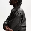 Faux leather bomber jacket