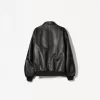 Faux leather bomber jacket