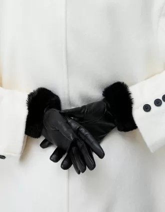 Faux leather gloves