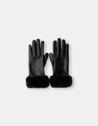 Faux leather gloves