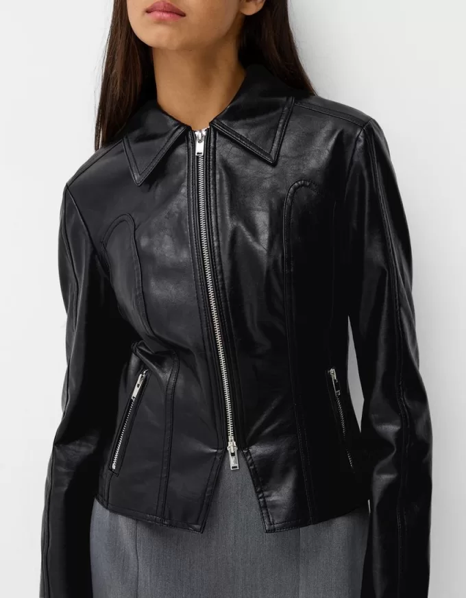 Faux leather jacket