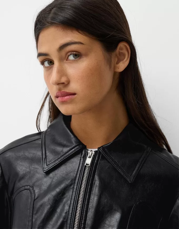 Faux leather jacket