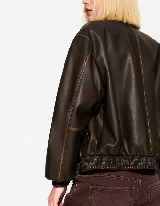 Faux leather oversize jacket