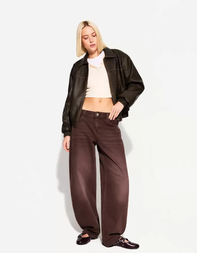 Faux leather oversize jacket