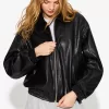 Faux leather oversize jacket