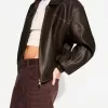 Faux leather oversize jacket