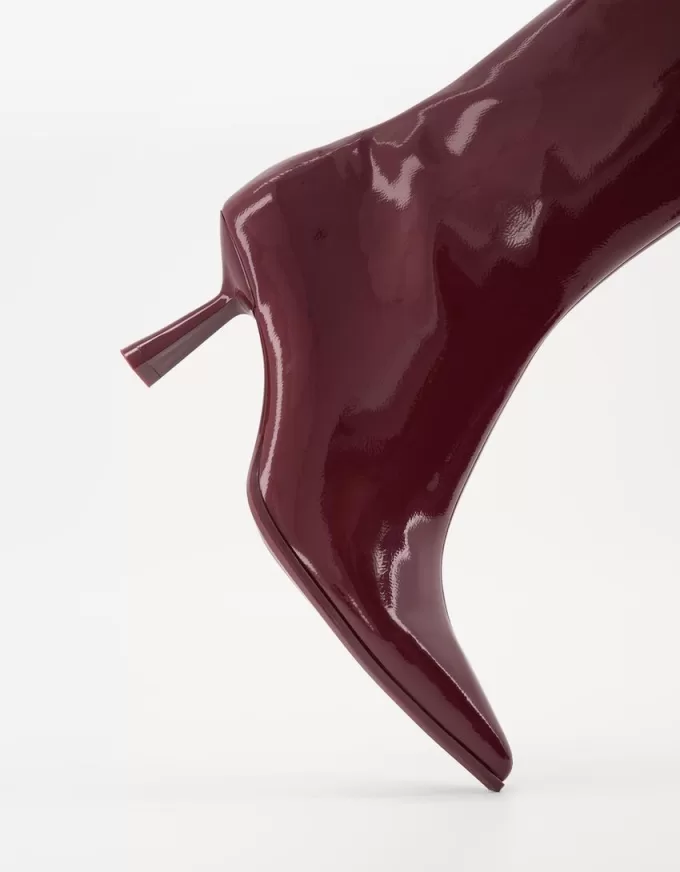 Faux patent kitten-heel ankle boots Faux patent kitten-heel ankle boots