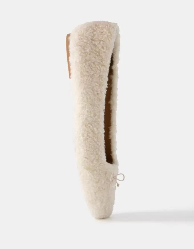 Faux shearling ballerinas