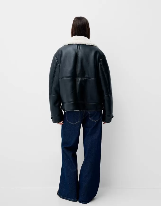 Faux shearling biker jacket Faux shearling biker jacket