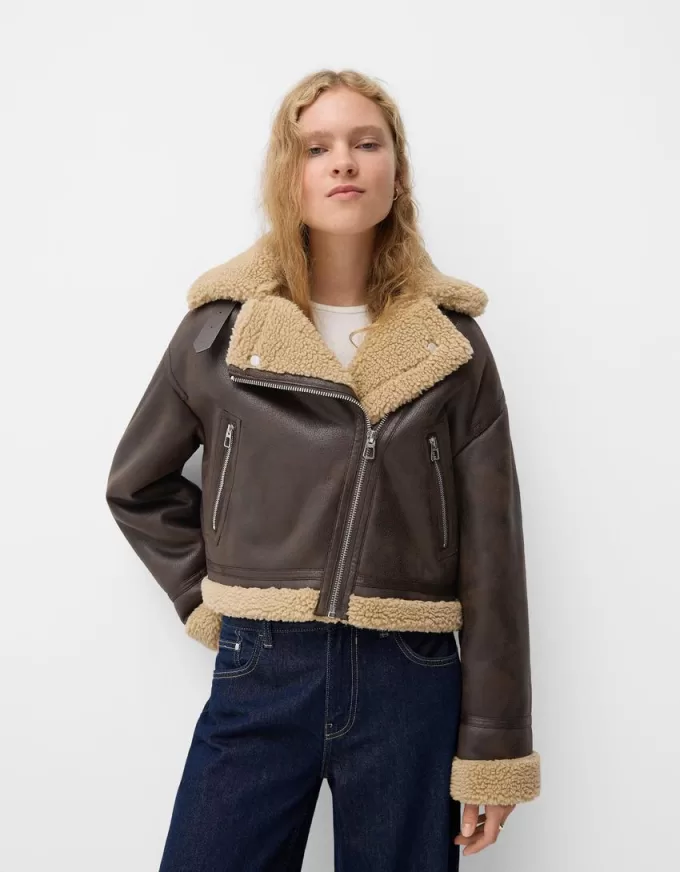 Faux shearling biker jacket Faux shearling biker jacket