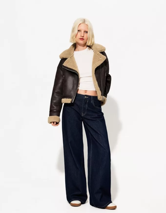 Faux shearling biker jacket Faux shearling biker jacket