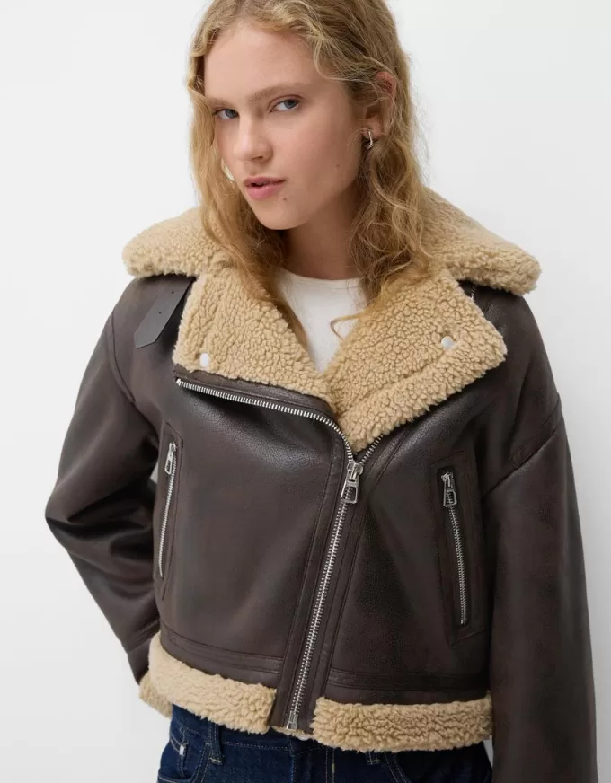 Faux shearling biker jacket Faux shearling biker jacket