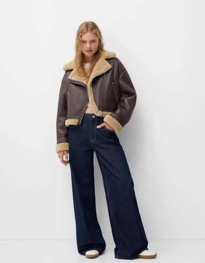 Faux shearling biker jacket Faux shearling biker jacket
