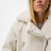 Faux shearling biker jacket