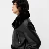 Faux shearling biker jacket