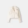 Faux shearling biker jacket