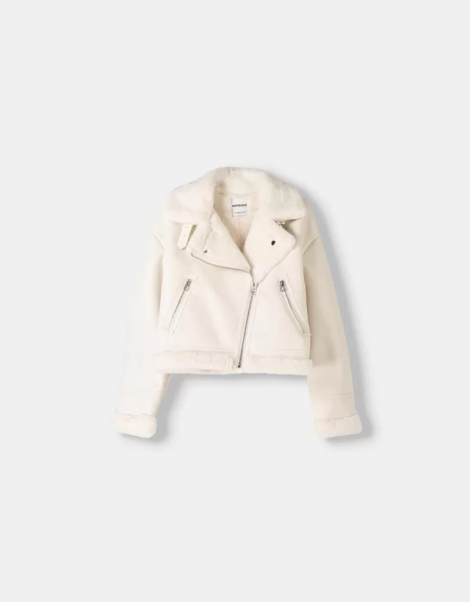 Faux shearling biker jacket Faux shearling biker jacket