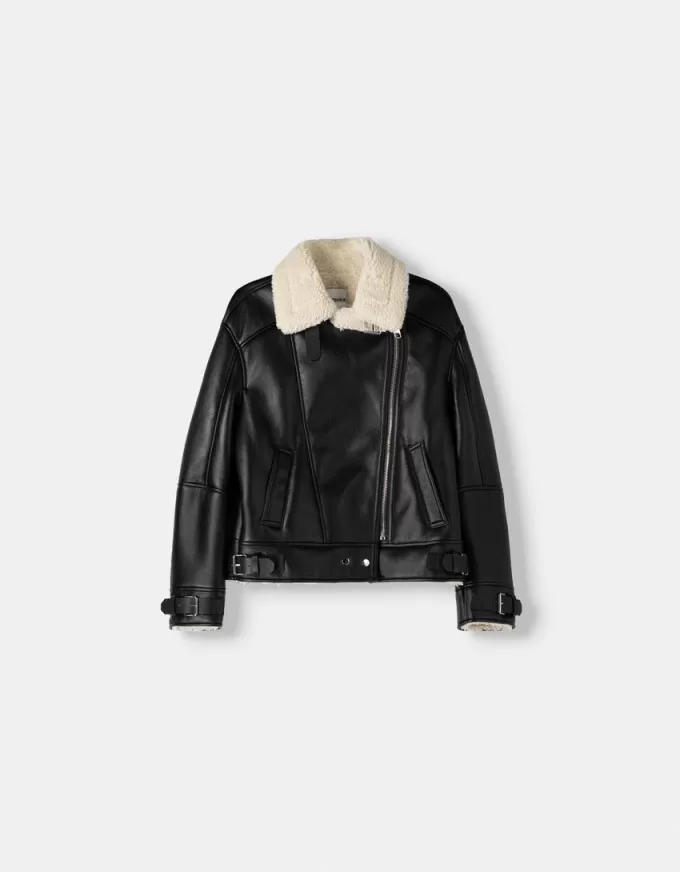 Faux shearling biker jacket Faux shearling biker jacket