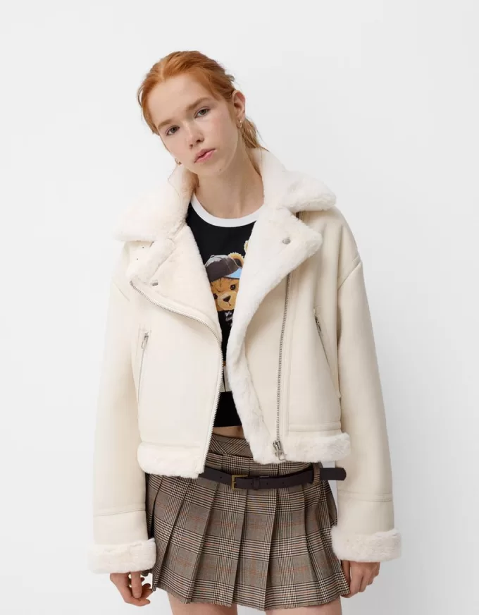Faux shearling biker jacket Faux shearling biker jacket