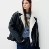 Faux shearling biker jacket Faux shearling biker jacket