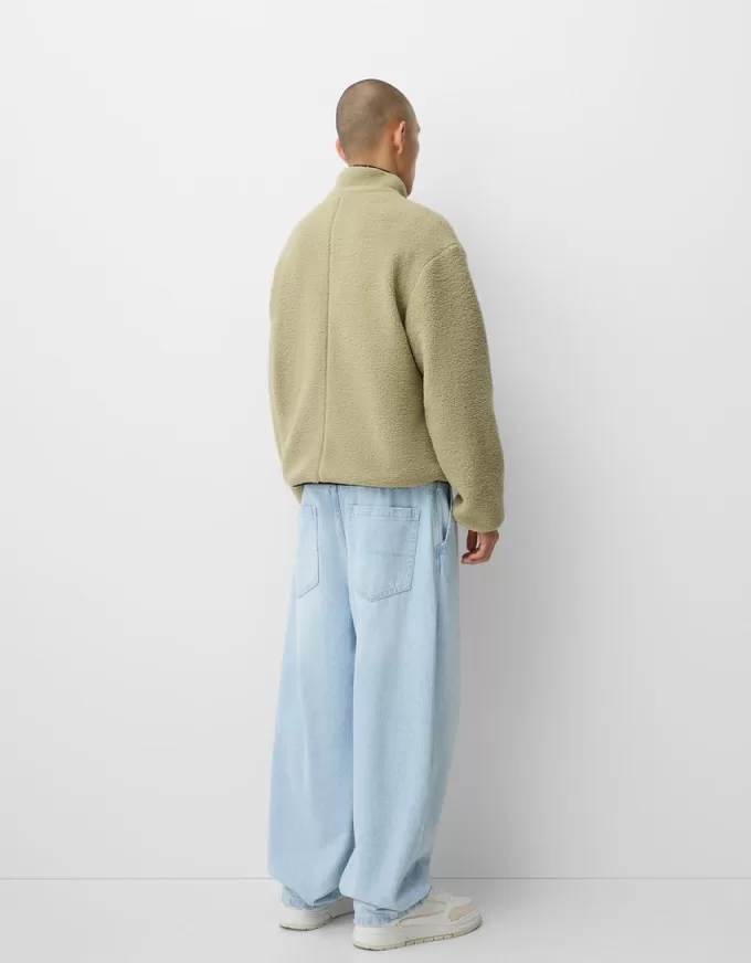 Faux shearling jacket with contrast details Faux shearling jacket with contrast details